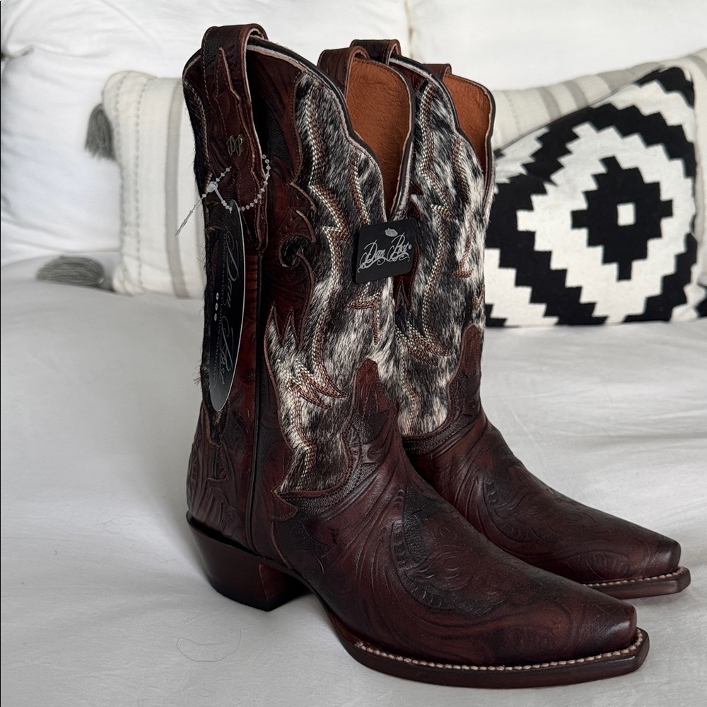Dan Post Brown and Black Ankle Boots